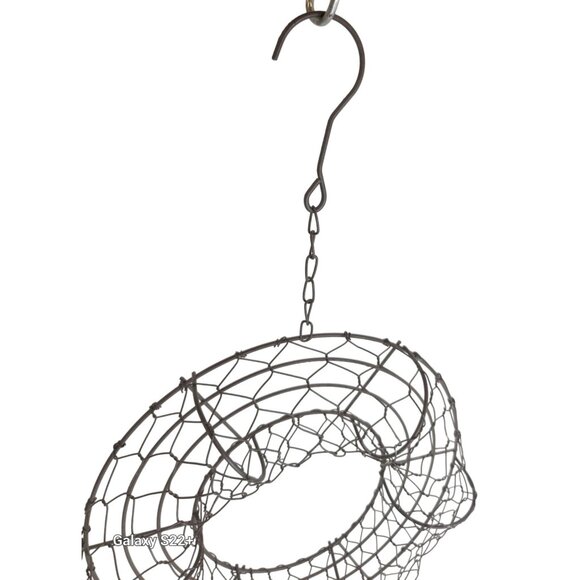 10 inch Hanging Wire and Metal Wreath Succulent Plant Basket With Chain Hook For - Picture 7 of 12